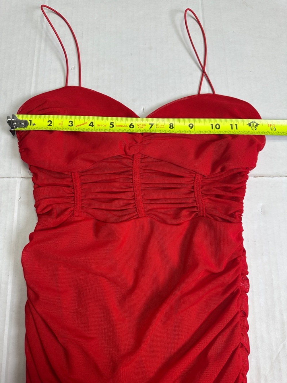 Revolve Superdown Kambella Red Mini Dress Ruched Bodycon Mesh Womens Size XS - Picture 7 of 11
